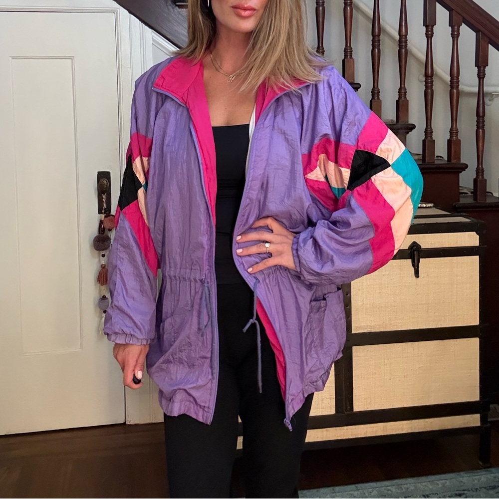 Colorful 90’s Women's Windbreaker Jacket